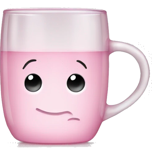 Light pink transparent glass mug emoji