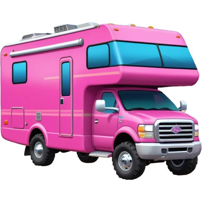 Aerodynamic Streamlined Barbie styled motor home rv off-roading rock-climbing 4x4 desert Winnebago party monster truck  emoji