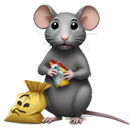 Rat with trash  emoji