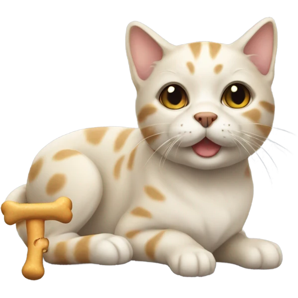 Cat with a dog bone emoji