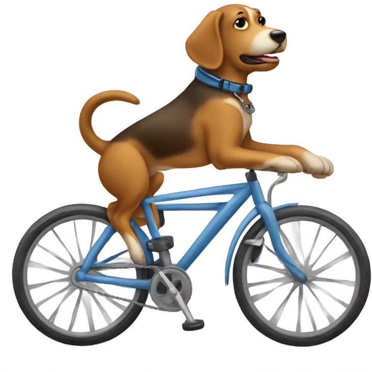 Perro montando bicicleta emoji