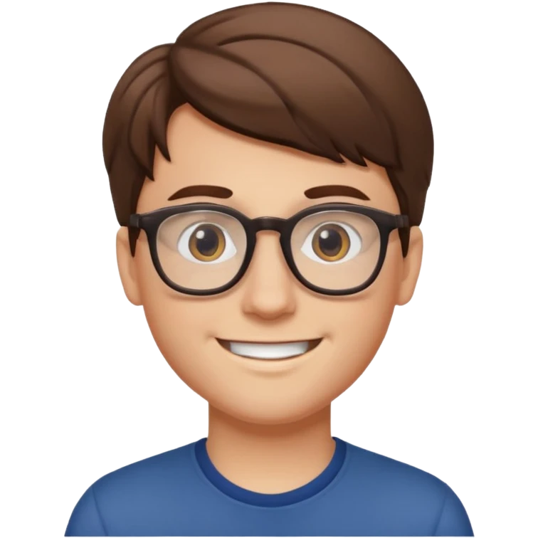 WHITE BOY, BROWN HAIR WARING GLASSES emoji