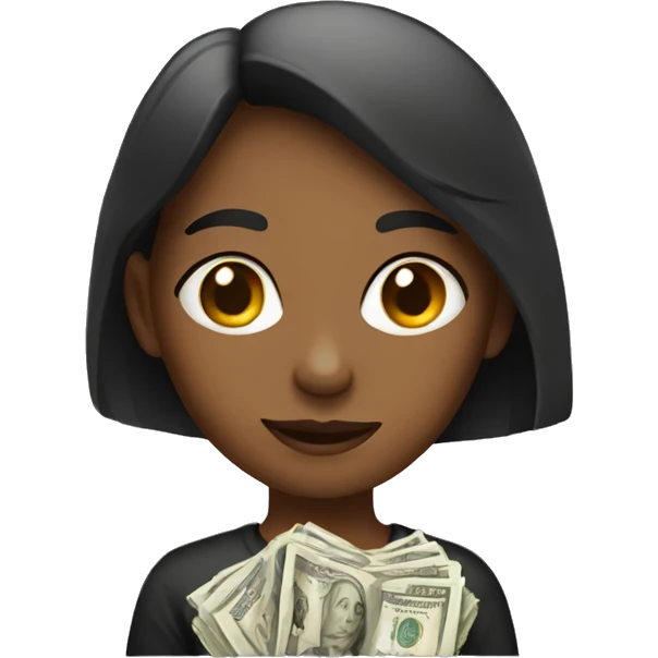 Girl with money emoji