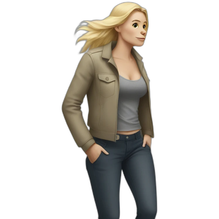 Gorilla walking a blonde woman on the street emoji