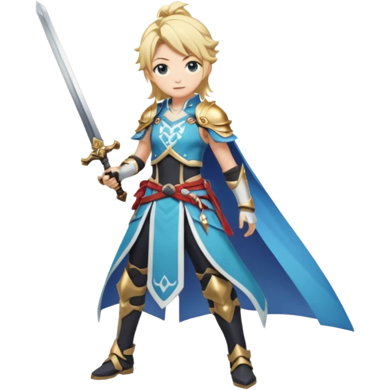 Lumine (from Genshin Impact) with a sword (full body) emoji
