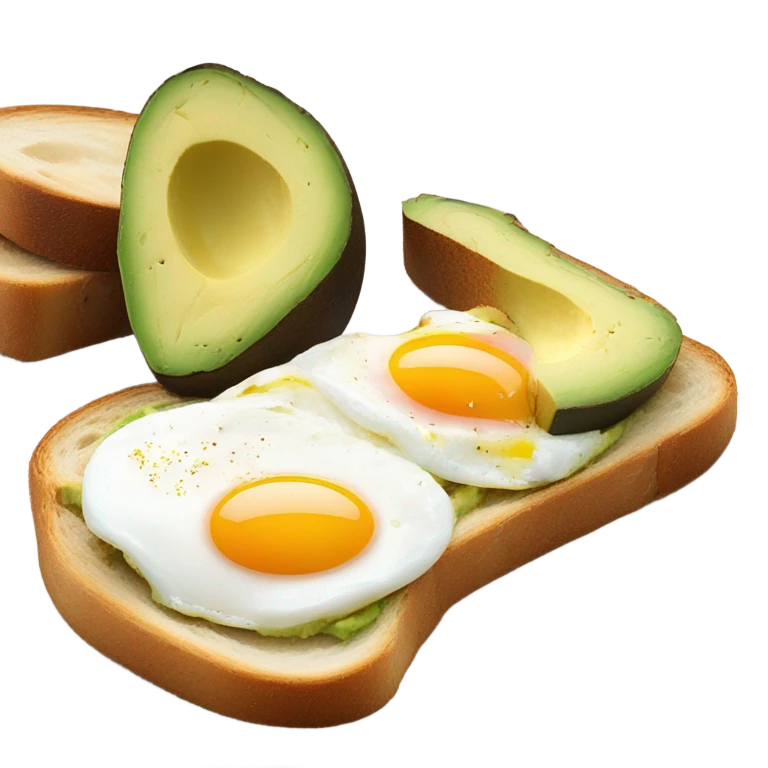 Toast with egg and avocado emoji