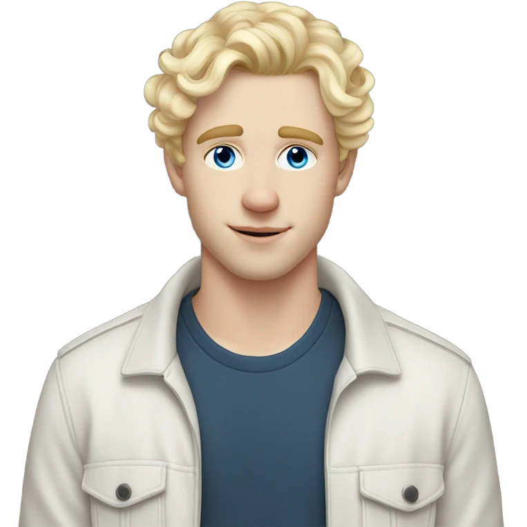 light curl blonde 25yo man blue eyed pale skin without moustache emoji