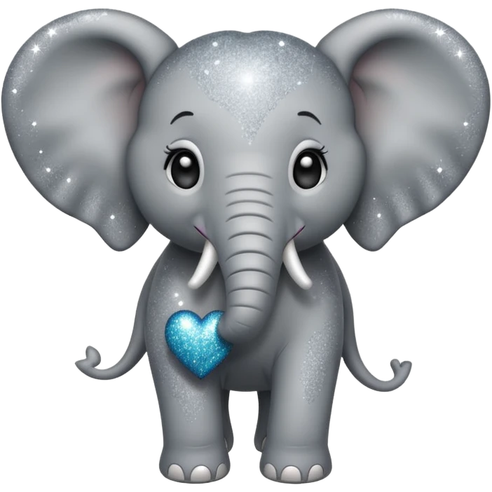 Elephant with glitter heart  emoji
