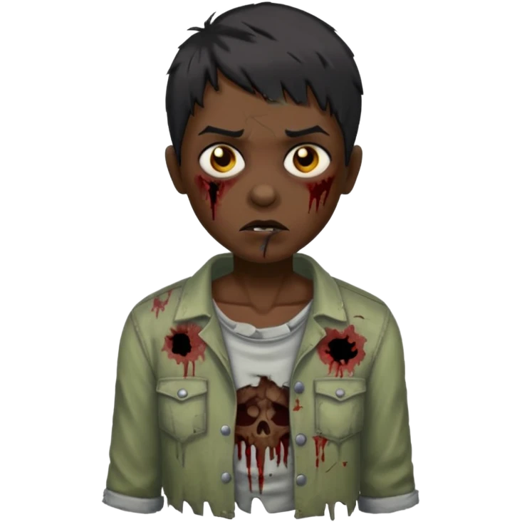 Uma zumbi de cabelo preto e curto emoji