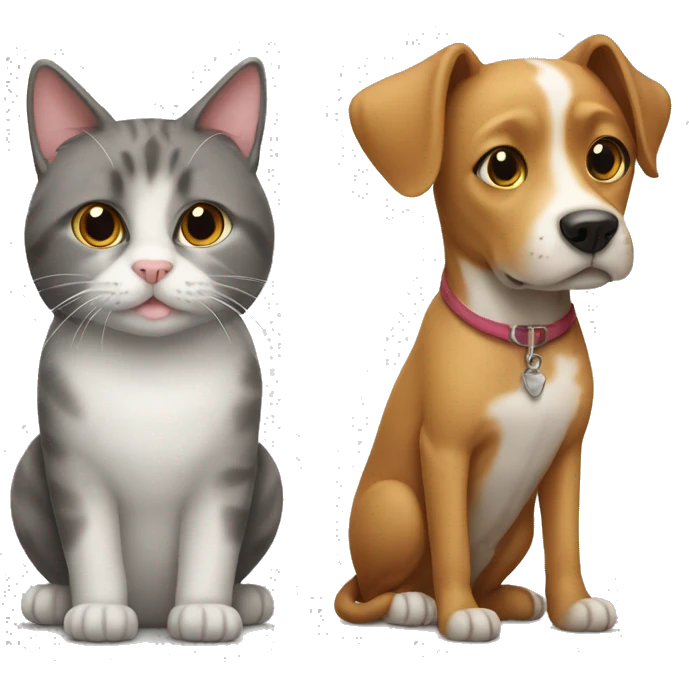 cat and dog next to each other  emoji