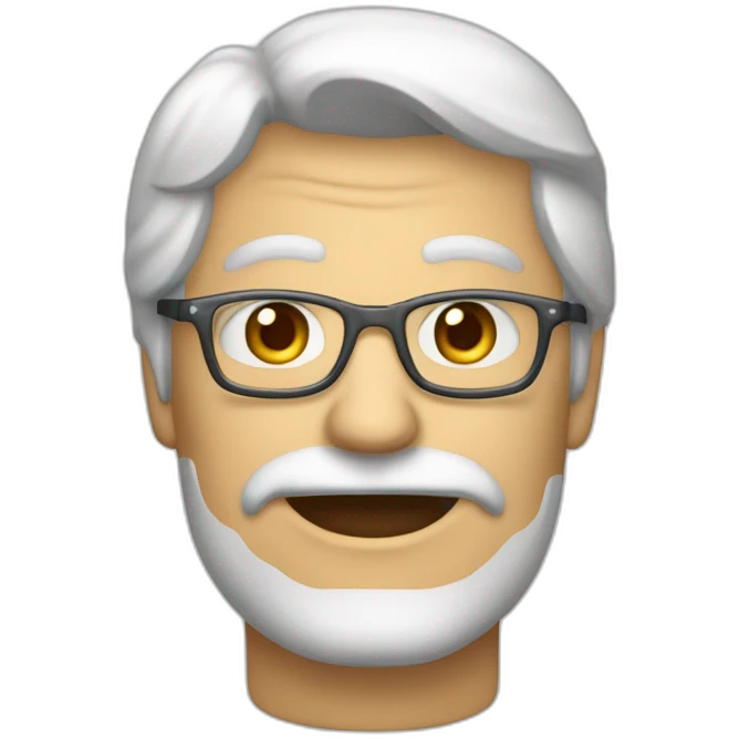 дизайнер парень русые волосы, обьемная прическа и очки emoji