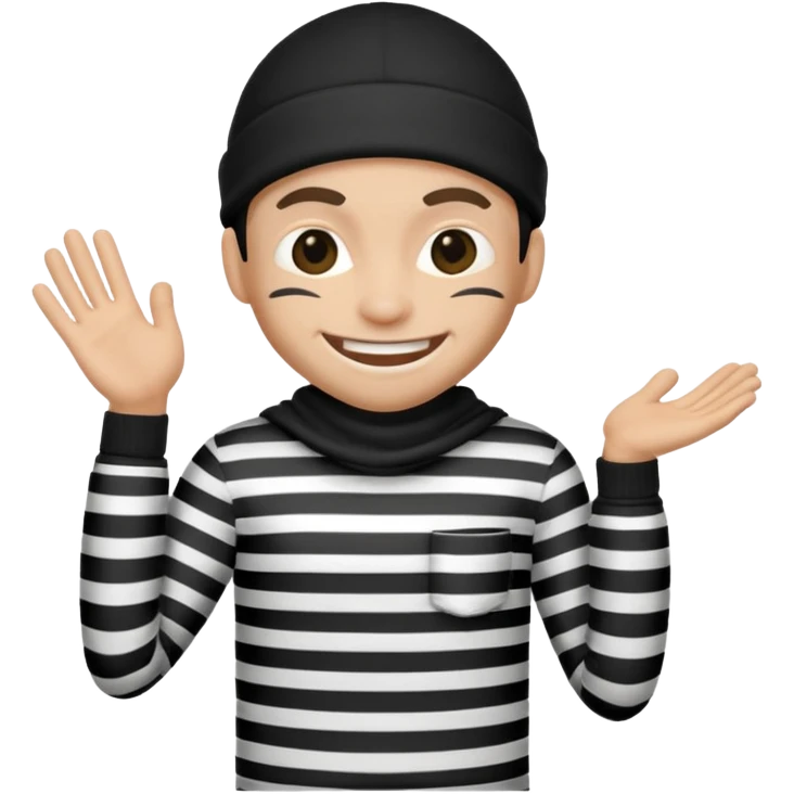 thief with black and white stripe clothes emoji