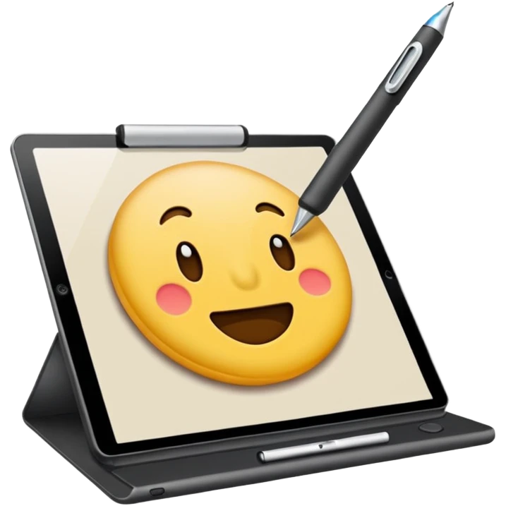 wacom and pen drawing emoji