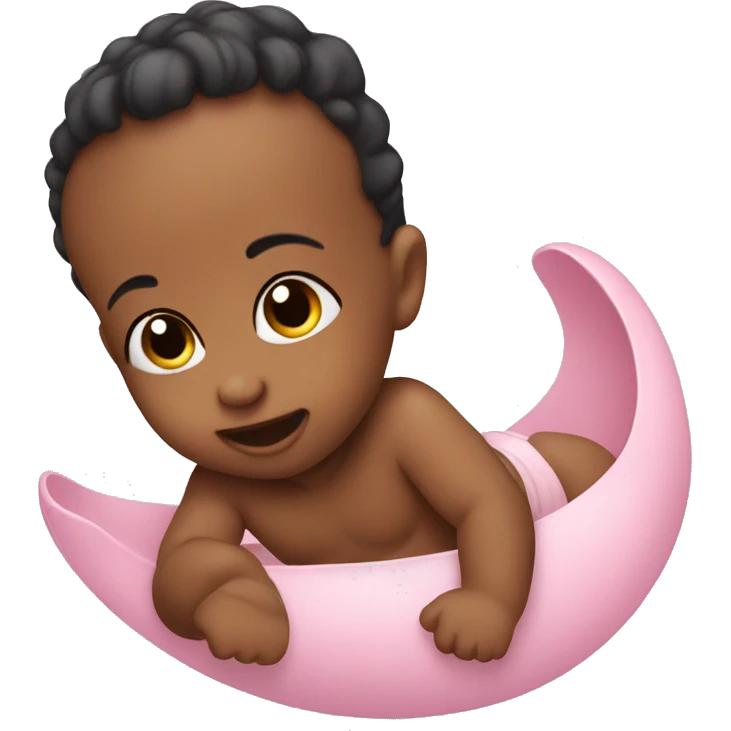 The baby is playing emoji