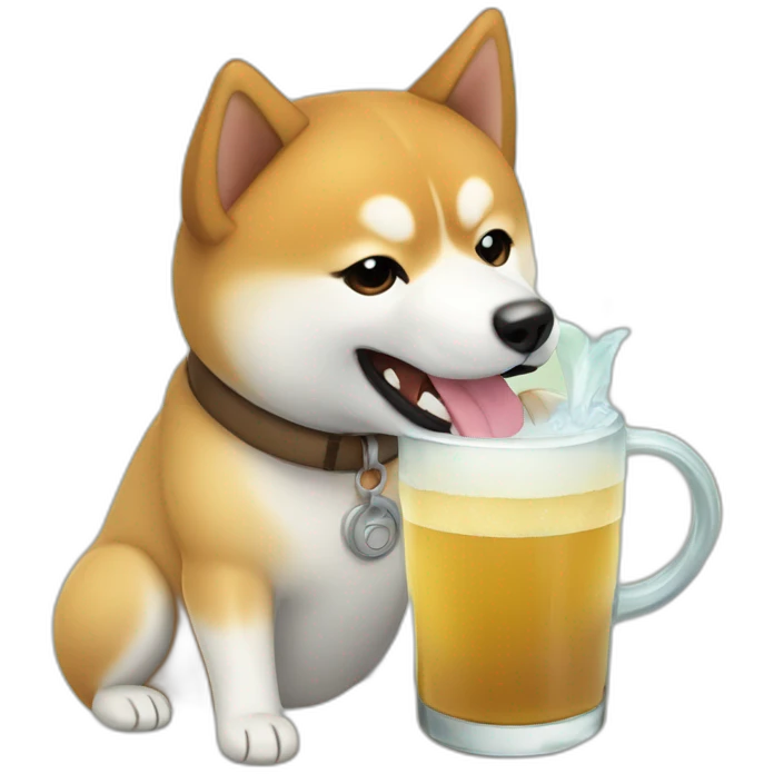 shiba inu drinking mate argentino emoji