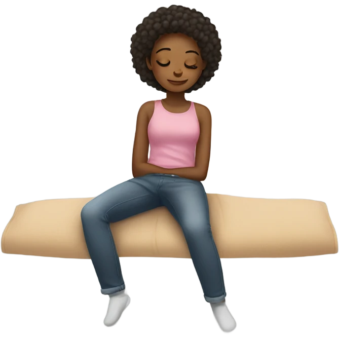 Girl laying down in her back emoji