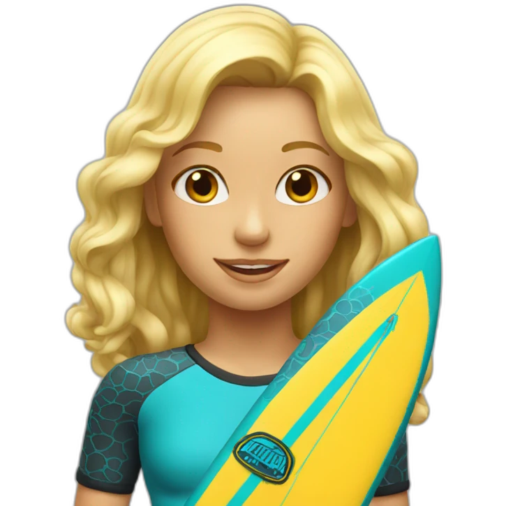 Blond surf girl emoji