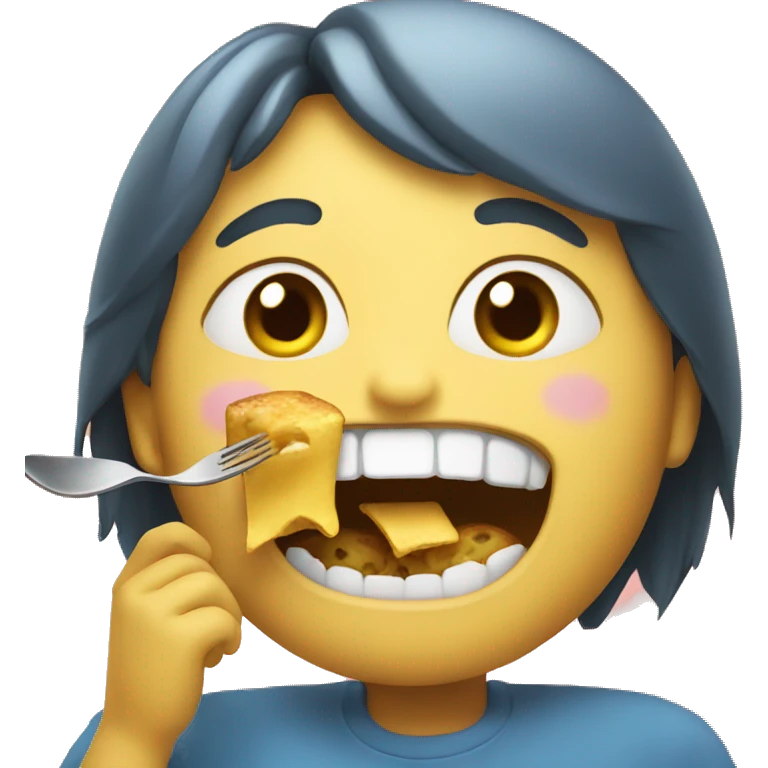 happy face eating emoji