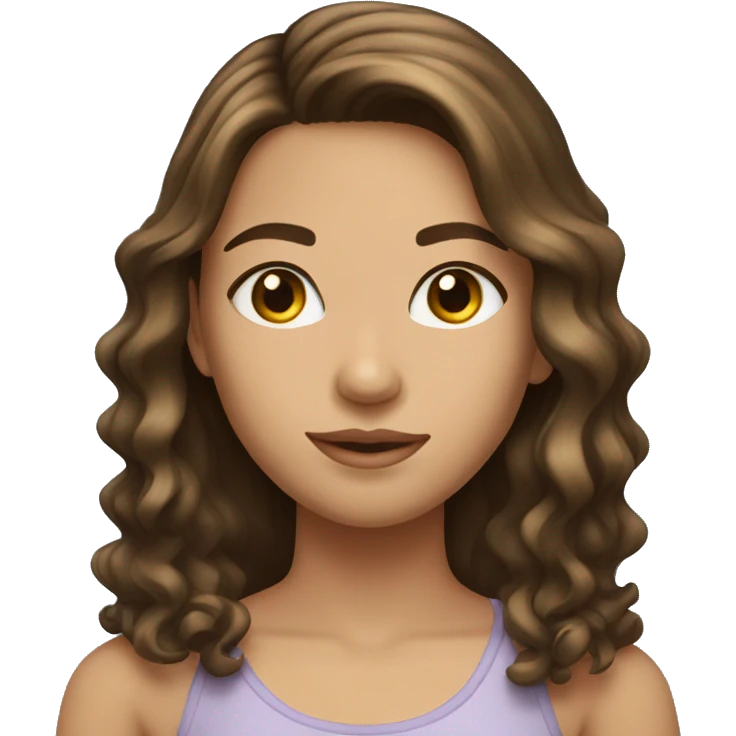 girl with brunette hair with highlights and mascara  emoji