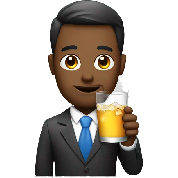 Business man with drink emoji