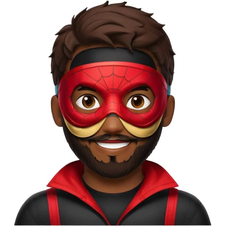Miles Morales with beard, eye mask, low fade emoji