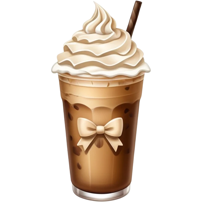 Iced coffee with bows
 emoji