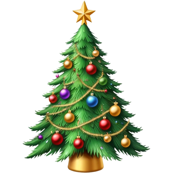 generate realistic detailed Christmas tree in 3d style emoji