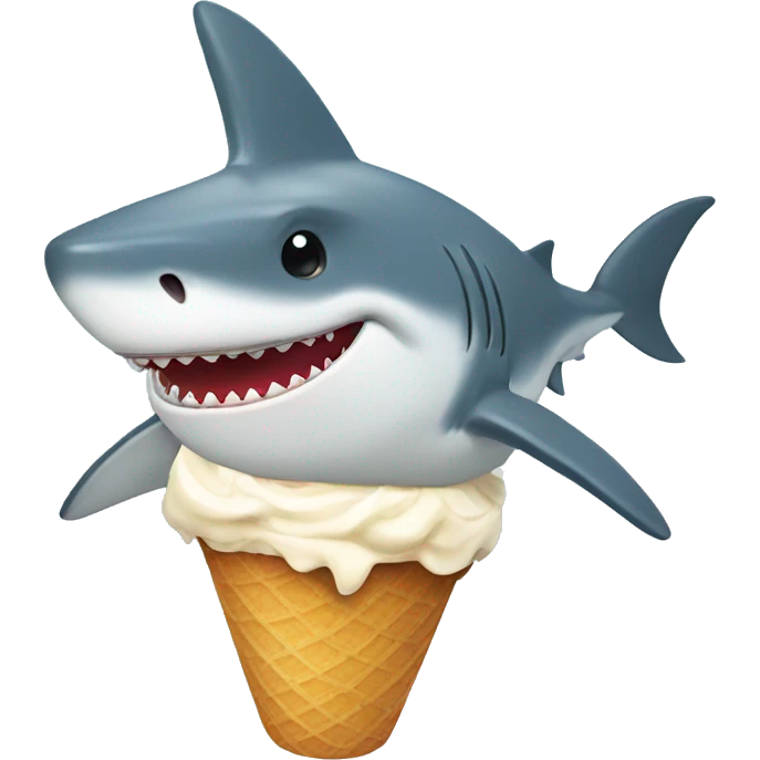Shark with locking icecream emoji