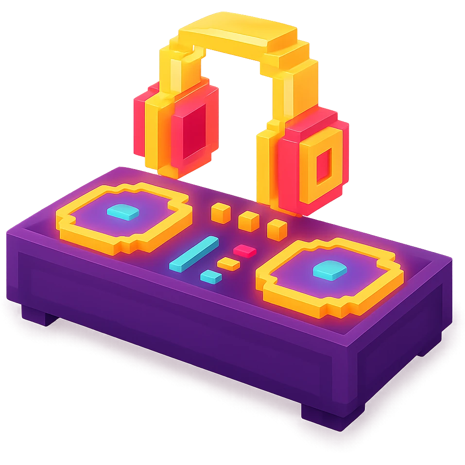 Сделай светящуюся DJ-установку emoji