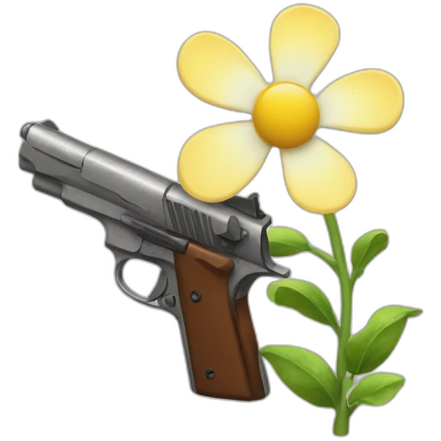 pistol shooting flower emoji