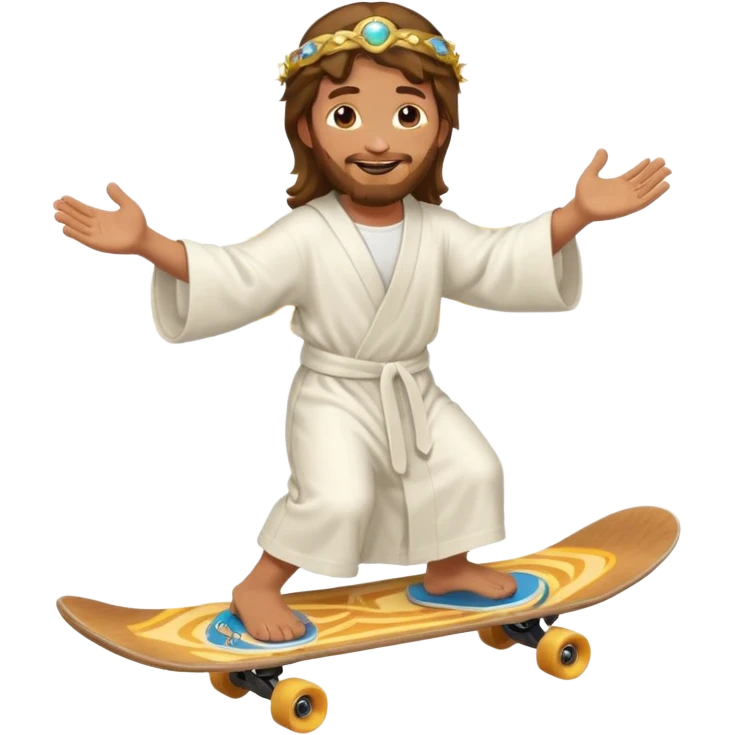 Jesus riding a skateboard  emoji