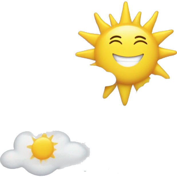 Sunshine and clouds with cheerful text like "Good Vibes Only" emoji