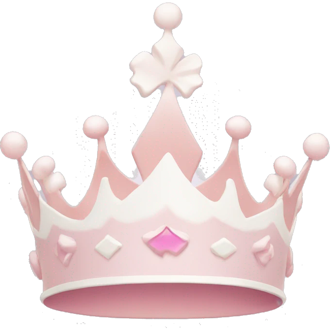 White and pastel pink crown emoji
