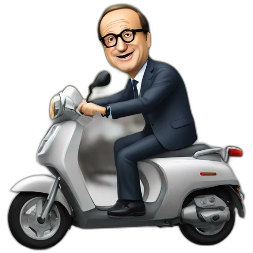 francois hollande sur son scooter emoji