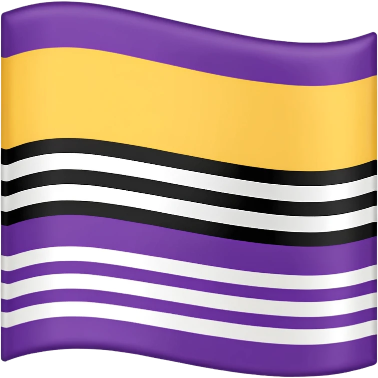 Nonbinary pride flag that goes from the top (black, white ,yellow) to the end (purple) emoji