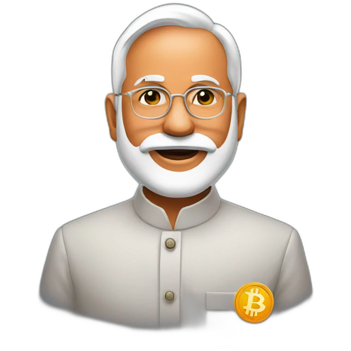 Modi with bitcoin emoji
