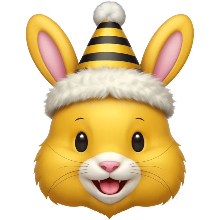 bee bunny teeth  with party cap emoji
