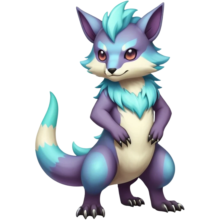 cool colorful dark pastel fantasy animal hybrid Fakemon full body emoji