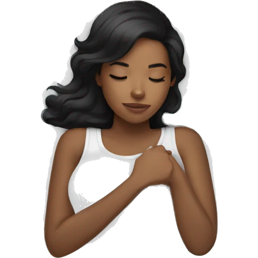 Black hair girl sleeping  emoji