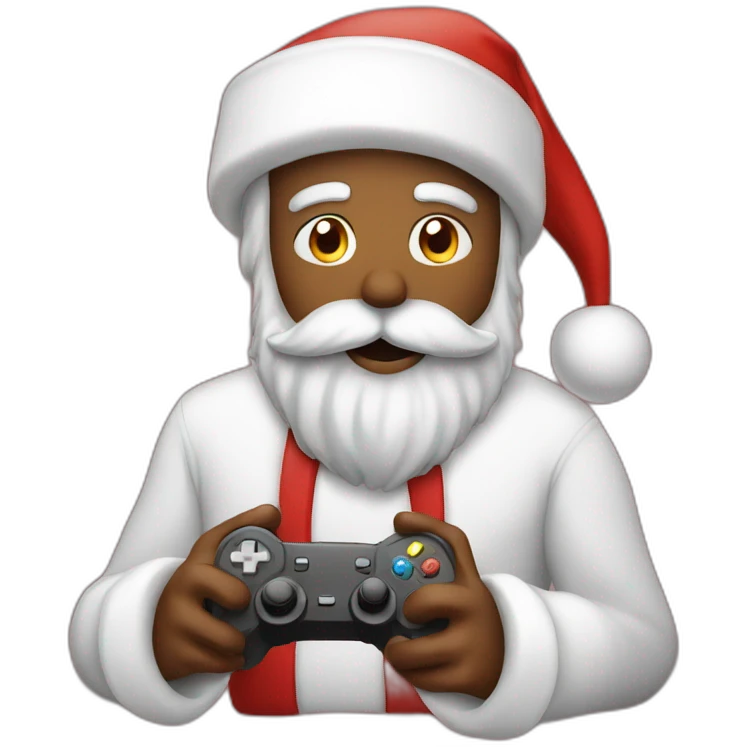 santa playing videogames emoji