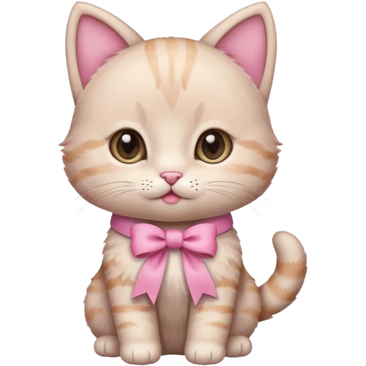 Baby cat have🎀and like pinterest drawing soft and cutie emoji