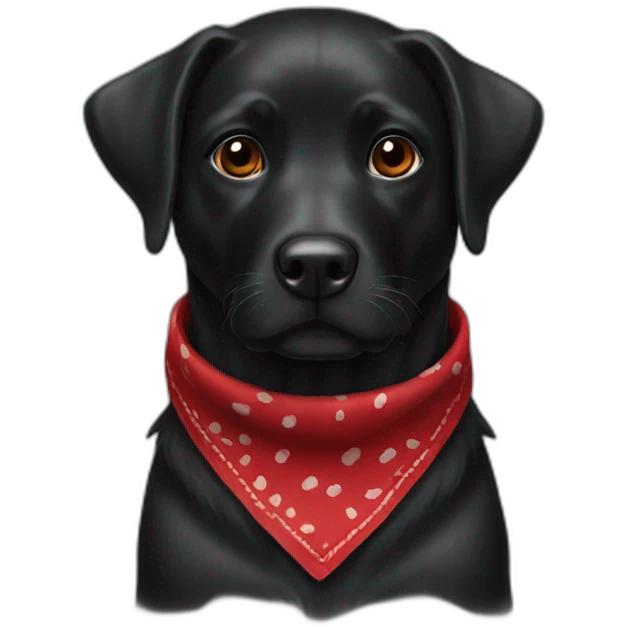 black-dog-face-red-bandana emoji