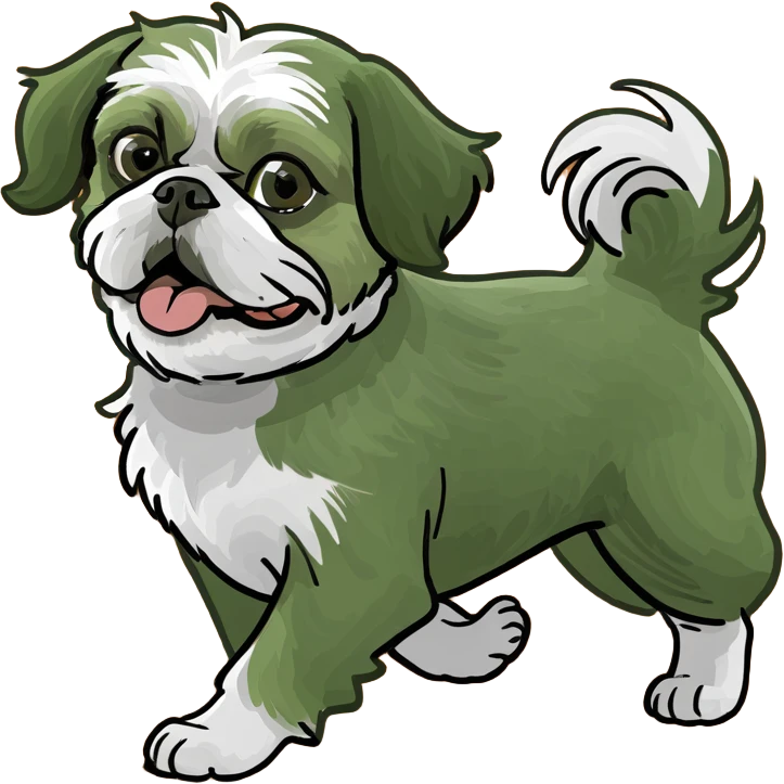 shih tzu chasing its tail emoji