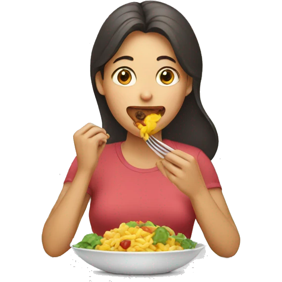 women eating emoji