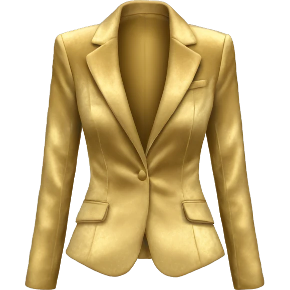 Realistic isolated open gold velvet feminine fashion blazer jacket.  emoji
