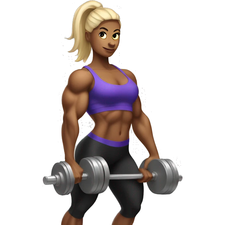 female bodybuilder lifting weights emoji