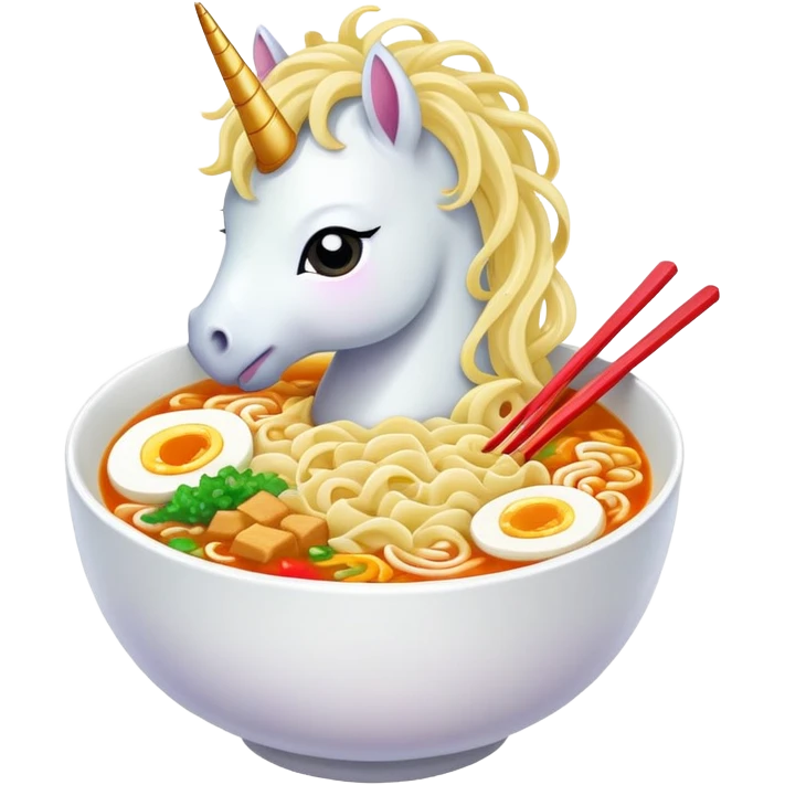 Alicorn eating ramen emoji
