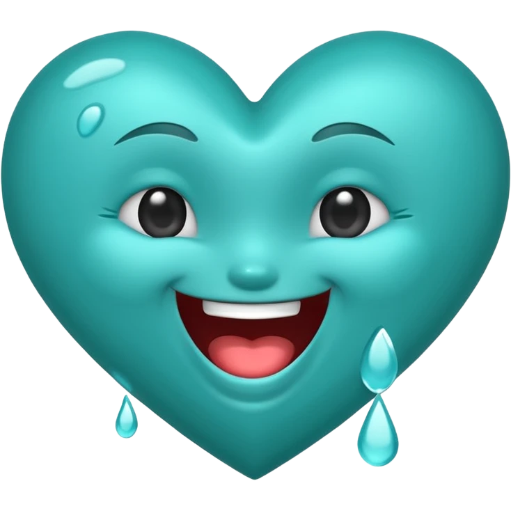 Teal heart laughing with tears emoji