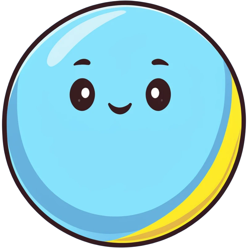 Venus planet with yellowish cloudy atmosphere and a cute happy smiling face emoji