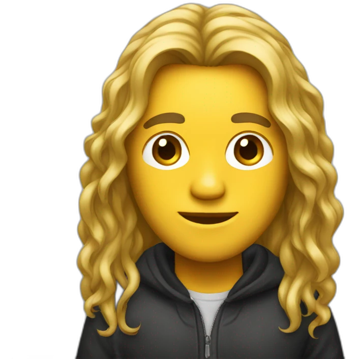 long hair music producer emoji